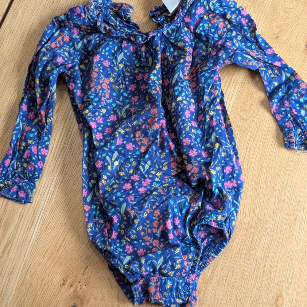 OshKosh B'gosh Blue Floral Baby Bodysuit